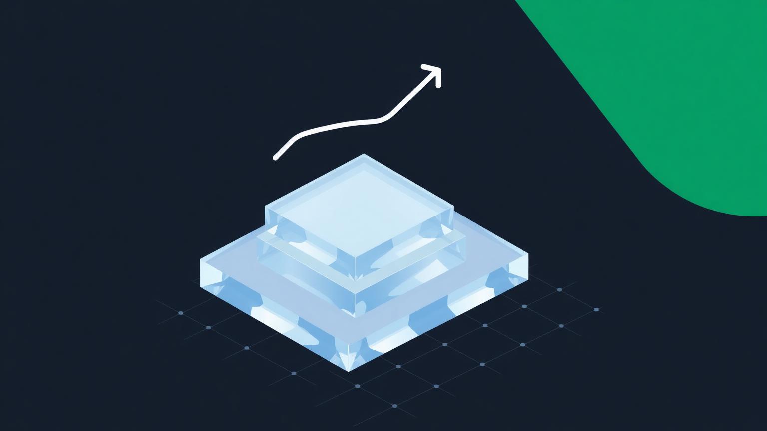 Comparing accounting software pricing tiers Isometric illustration of three translucent pricing tiers with a rising line above them