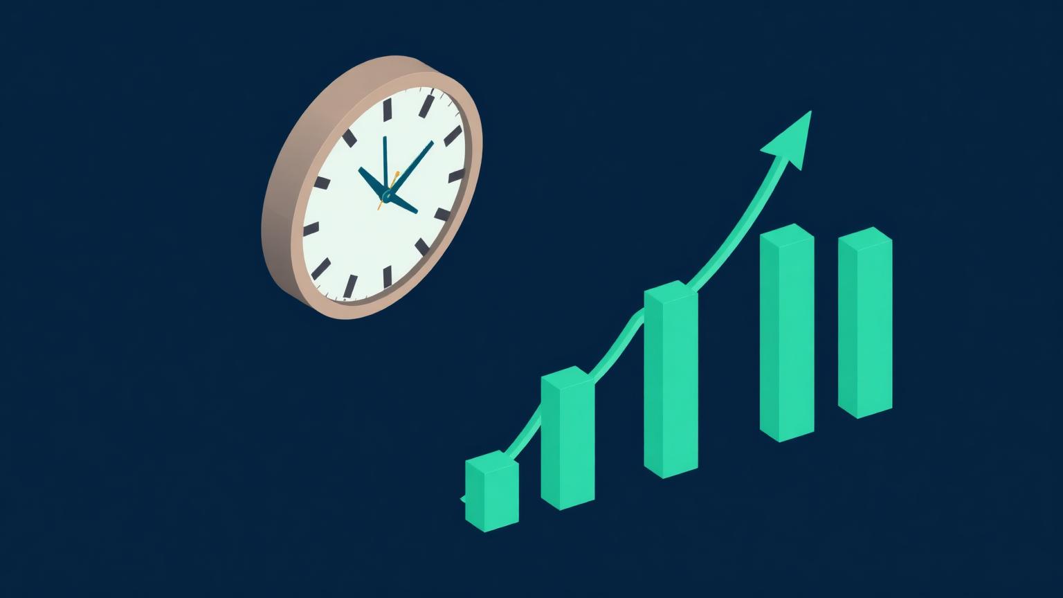 Payback window, not just ratio Isometric illustration of a clock beside a rising bar chart curve crossing back above a baseline
